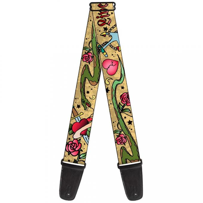 Guitar Strap - Live Hard Die Young Tan
