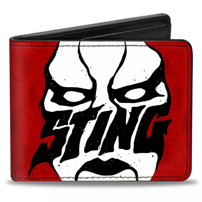 Bi-Fold Wallet - STING Face Mask/Scorpion Monogram Reds/White/Black