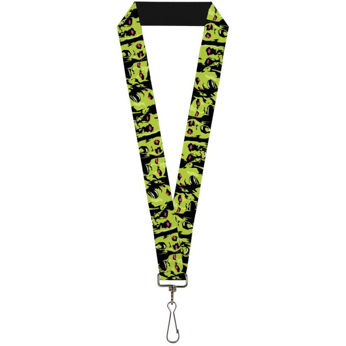 Buckle-Down Lanyard - Zombie Expressions Black/Green/Red