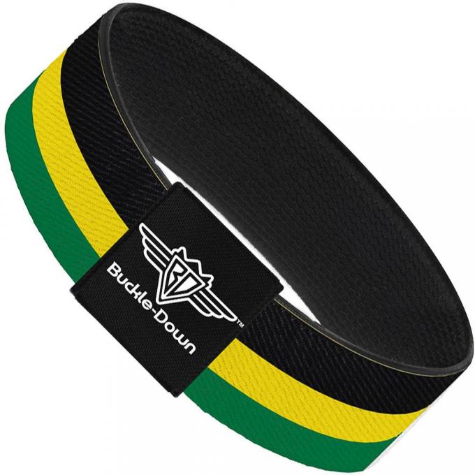 Buckle-Down Elastic Bracelet - Stripes Black/Yellow/Green