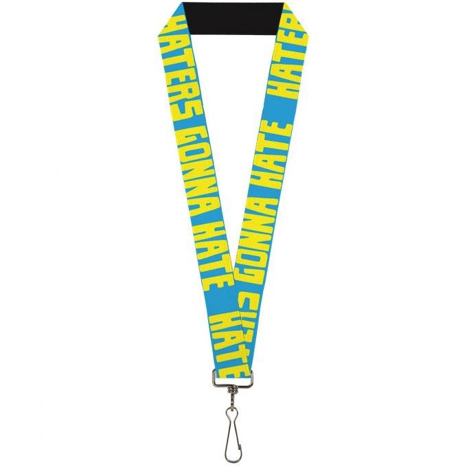Buckle-Down Lanyard - HATERS GONNA HATE Turquoise/Yellow