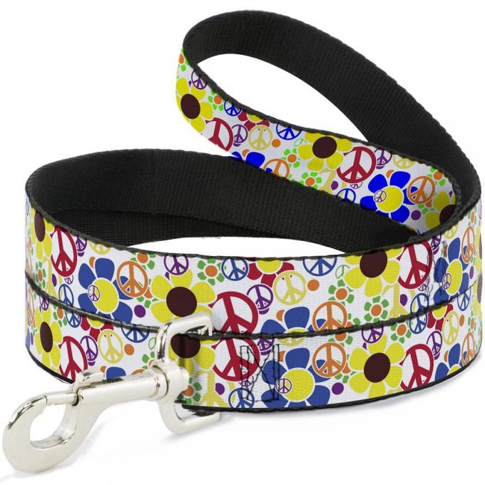 Buckle-Down Dog Leash - Flower Peace Power