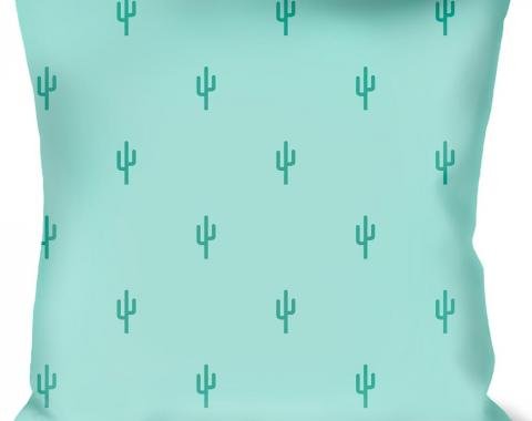 Buckle-Down Throw Pillow - Cacti1 Aqua Blues