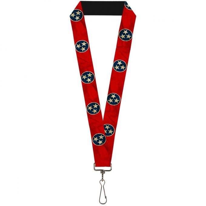 Buckle-Down Lanyard - Tennessee Flag Stars C/U Distressed