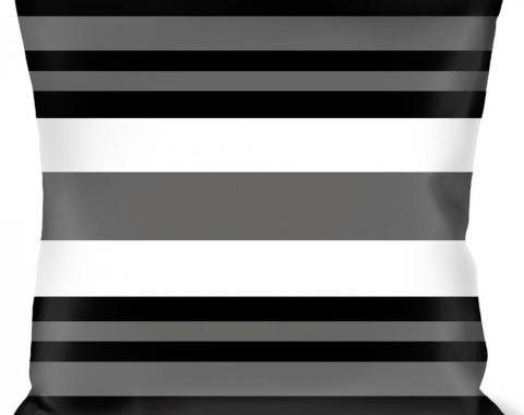 Buckle-Down Throw Pillow - Striped Black/Gray/White