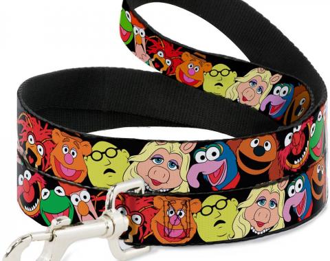 Dog Leash Muppets Faces Black