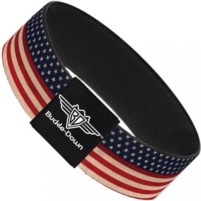 Buckle-Down Elastic Bracelet - American Flag Stripe