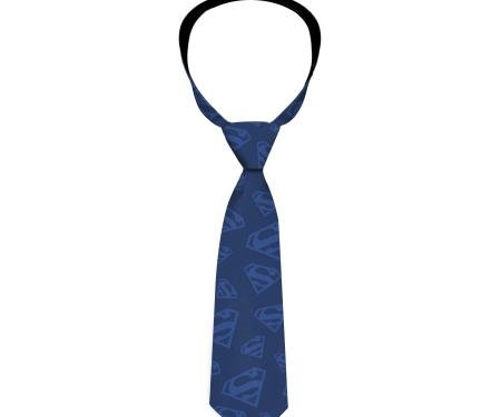 Necktie Standard - Superman Icon Scattered Blues