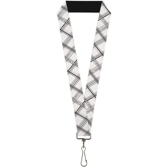 Buckle-Down Lanyard - Plaid X Weathered White/Gray