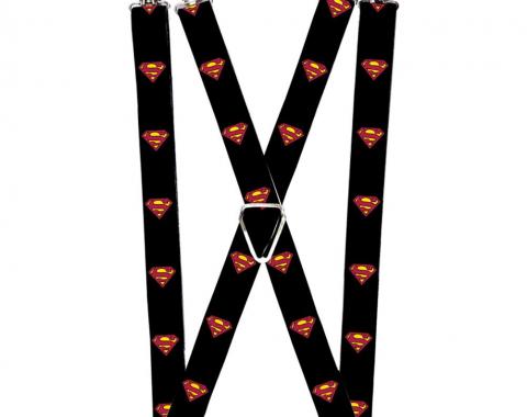 Suspenders - 1.0" - Superman Shield Black