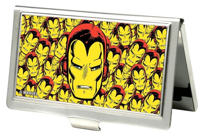 MARVEL COMICS 
Business Card Holder - SMALL - Iron Man Face CLOSE-UP Stacked FCG