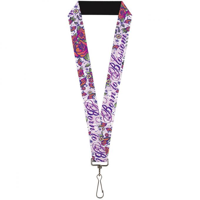 Buckle-Down Lanyard - Born to Blossom Blue