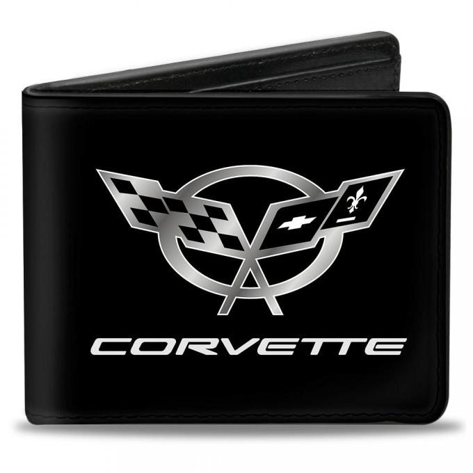 Bi-Fold Wallet - Corvette Black/Silver CENTERED