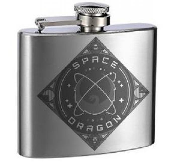 Stainless Steel Flask - 6 OZ - SPACEX DRAGON Dragon Tonal Grays