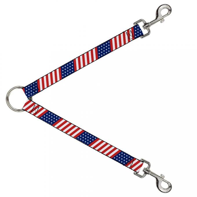 Dog Leash Splitter - American Flag Diagonal