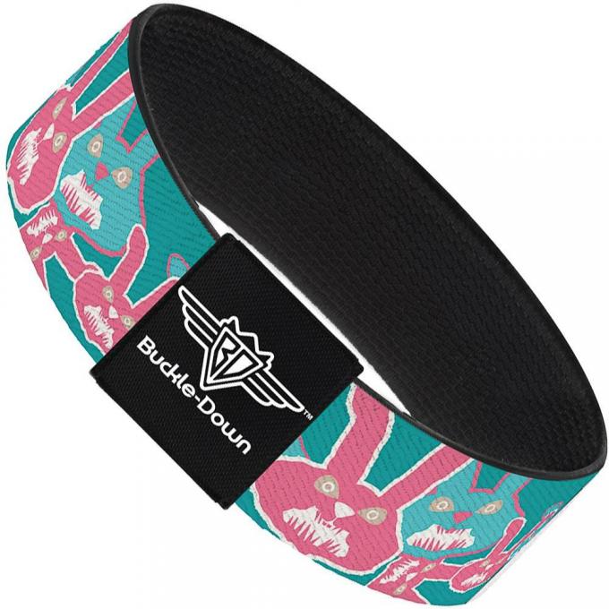 Buckle-Down Elastic Bracelet - Angry Bunnies Turquoise/Pinks