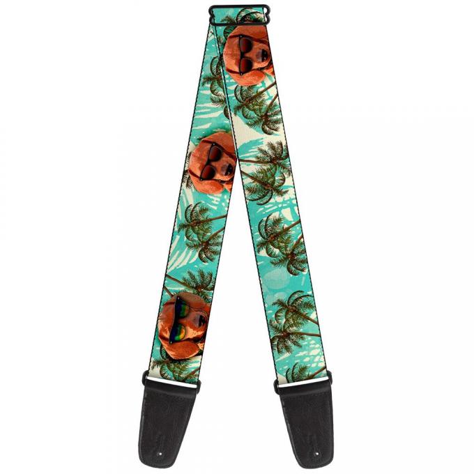 Guitar Strap - Dachshund in Shades w/Palm Trees