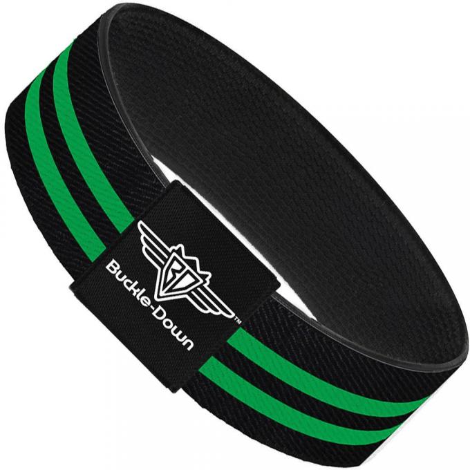 Buckle-Down Elastic Bracelet - Stripe Black/Green