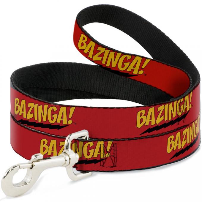 Dog Leash - BAZINGA! Red/Gold/Black