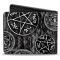 Bi-Fold Wallet - Supernatural Devil's Trap Pentagrams Grays/Black/White