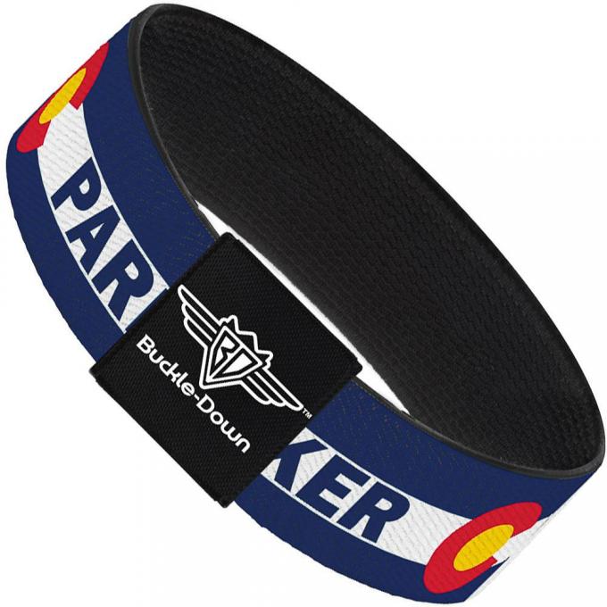 Buckle-Down Elastic Bracelet - Colorado PARKER Flag Blue/White/Red/Yellow