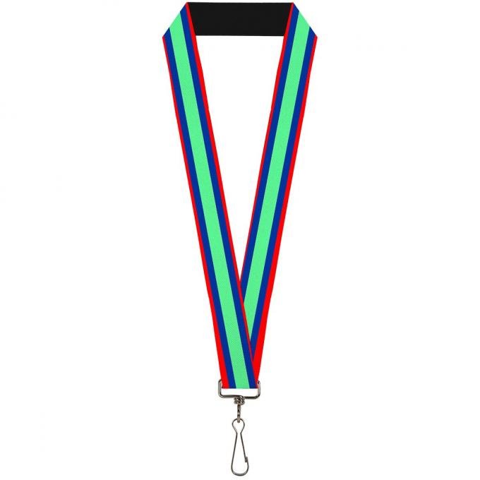 Buckle-Down Lanyard - Stripes Red/Blue/Green