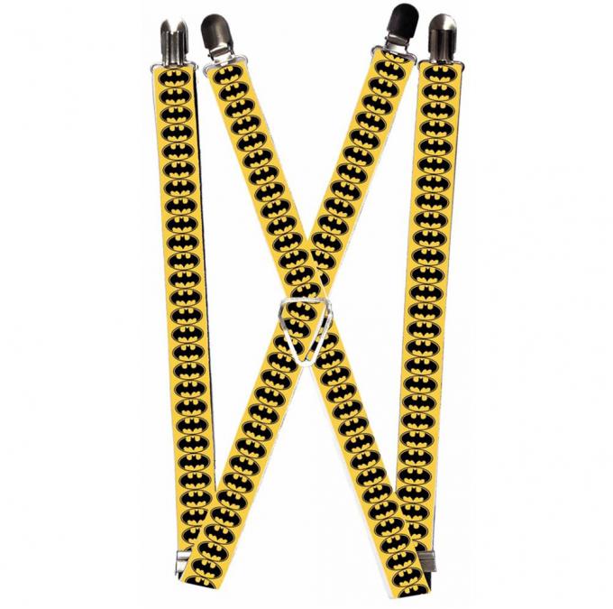 Suspenders - 1.0" - Bat Signal-3 Yellow/Black/Yellow