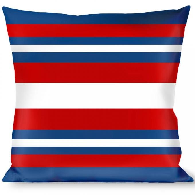 Buckle-Down Throw Pillow - Striped Blue/Red/White