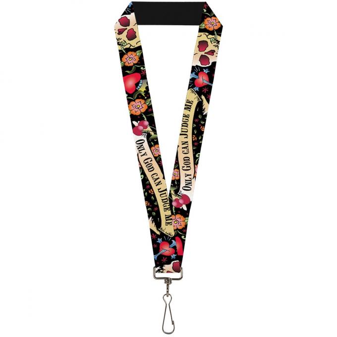 Buckle-Down Lanyard - Only God Can Judge Me Black