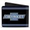 Bi-Fold Wallet - 1916 Chevrolet Bowtie Logo/Stripes Black/Blue