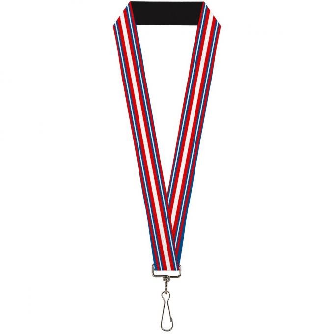 Buckle-Down Lanyard - Striped Blue/Red/White