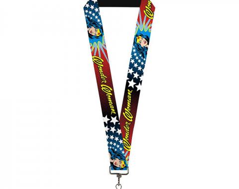 Lanyard - 1.0" - Wonder Woman Face w/Stars