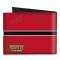 Canvas Bi-Fold Wallet - CASEY JONES Baseball & Hockey Stick Bricks/Stripe Reds/White/Black