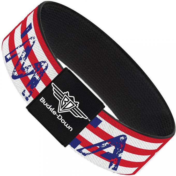 Buckle-Down Elastic Bracelet - MERICA Stripes/Stars Red/White/Blue