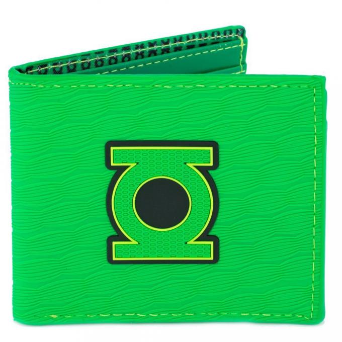 Rubber Wallet - Green Lantern Icon + Text Badge