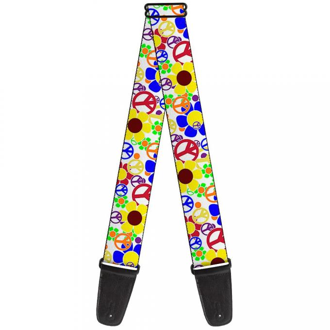 Guitar Strap - Flower Peace Power