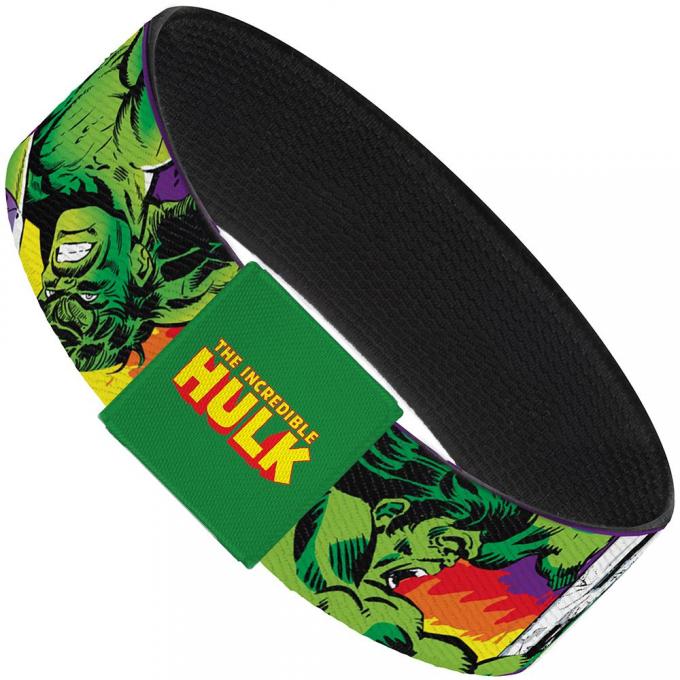 MARVEL COMICS 
Elastic Bracelet - 1.0" - Hulk Stomping/Punching HULK Purple/Red/Orange/Yellow