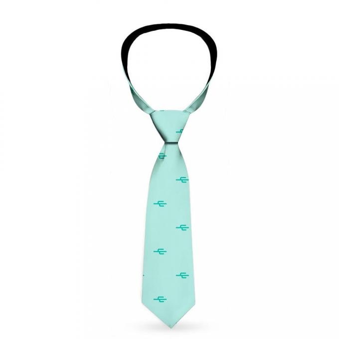 Buckle-Down Necktie - Cacti1 Aqua Blues