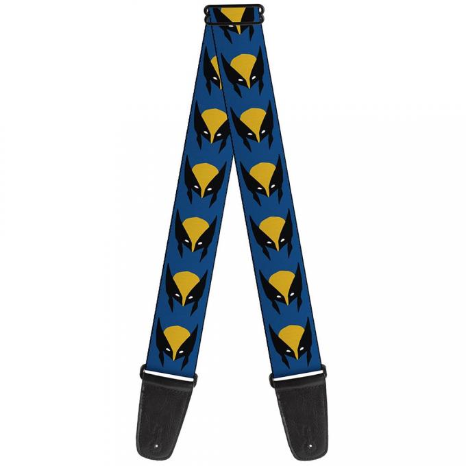 MARVEL X-MEN 
Guitar Strap - Wolverine Mask Icon Blue/Black/Yellow