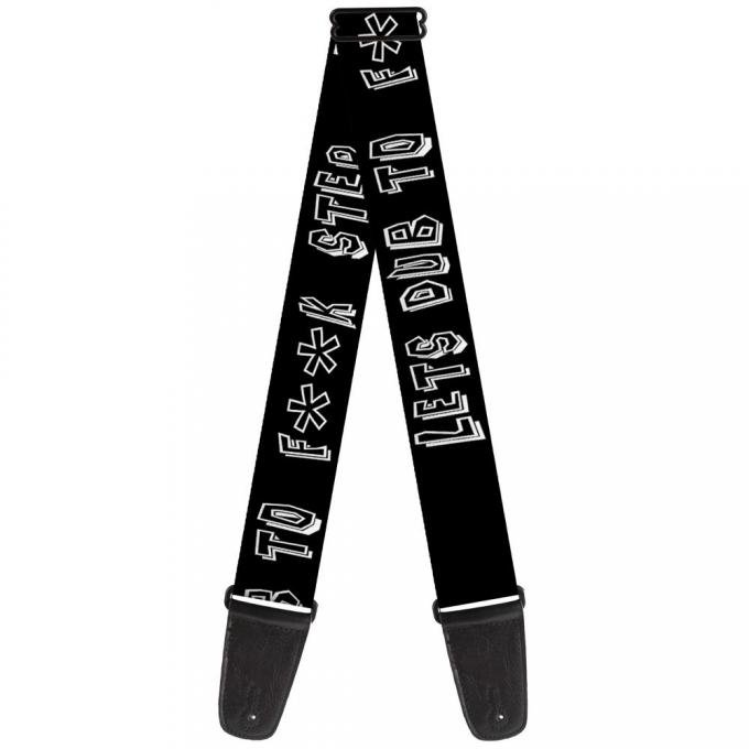 Guitar Strap - LETS DUB TO F**K STEP Black/White
