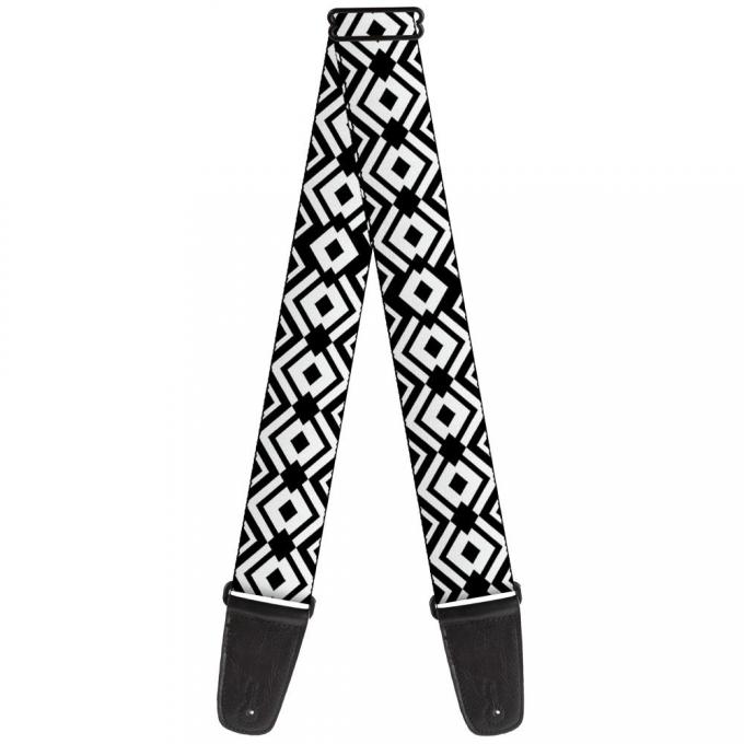 Guitar Strap - Aztec2 White/Black