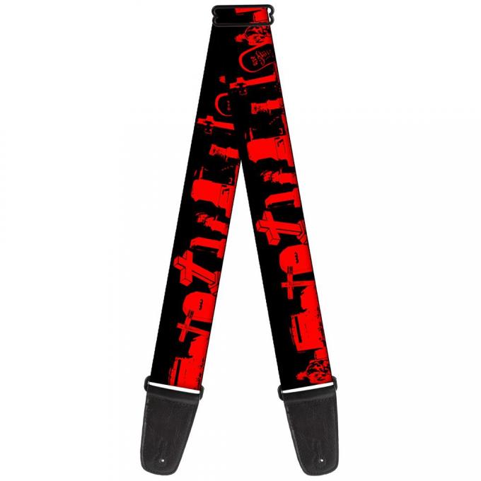 Guitar Strap - Graveyard Black/Red