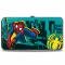 ULTIMATE SPIDER-MAN 
Hinged Wallet - Spider-Man Swinging Poses THWIP + Spider Logo/Skyline Turquoise/Black/Yellows