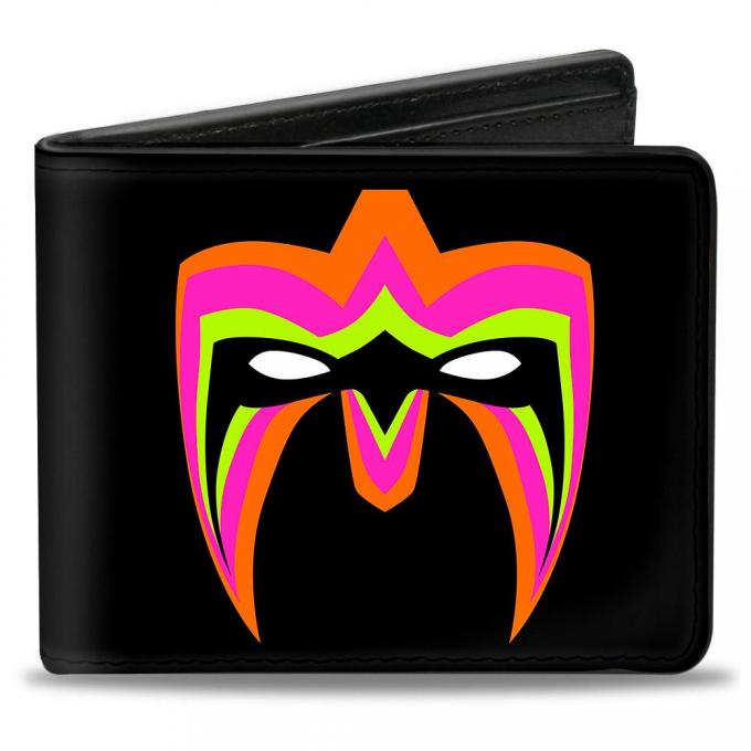 Bi-Fold Wallet - Ultimate Warrior Parts Unknown Mask + ULTIMATE WARRIOR Logo Black/Multi Color
