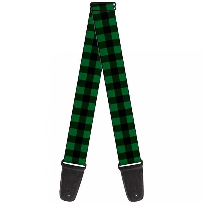 Guitar Strap - Buffalo Plaid Black/Green