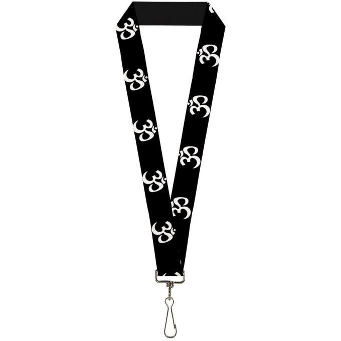 Buckle-Down Lanyard - Om Symbol Black/White