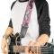 Guitar Strap - Mustaches Pink/Sketch