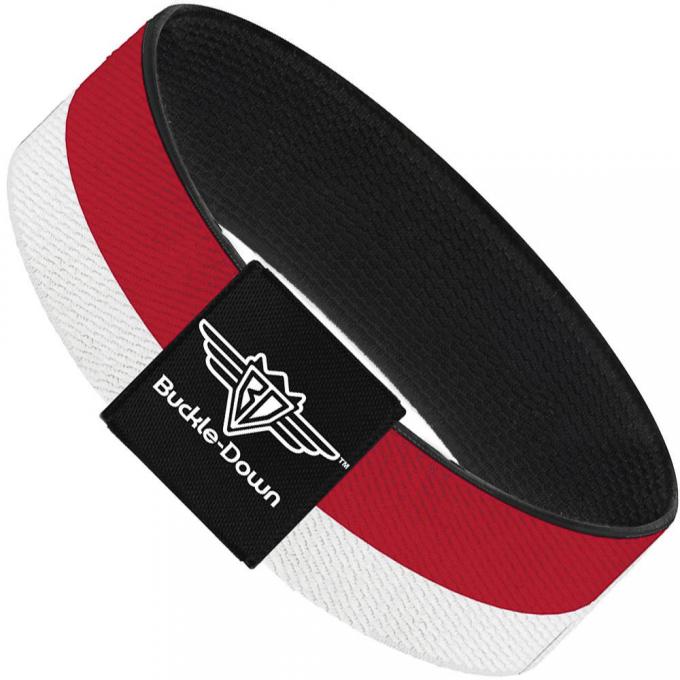 Buckle-Down Elastic Bracelet - North Carolina Flag Stripe Red/White