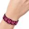 Elastic Bracelet - 1.0" - Diagonal Superman Logo w/Hearts Black/Pink