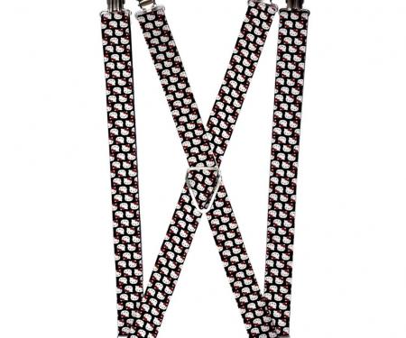 Suspenders - 1.0" - Mini Hello Kitty Flip Faces Black
